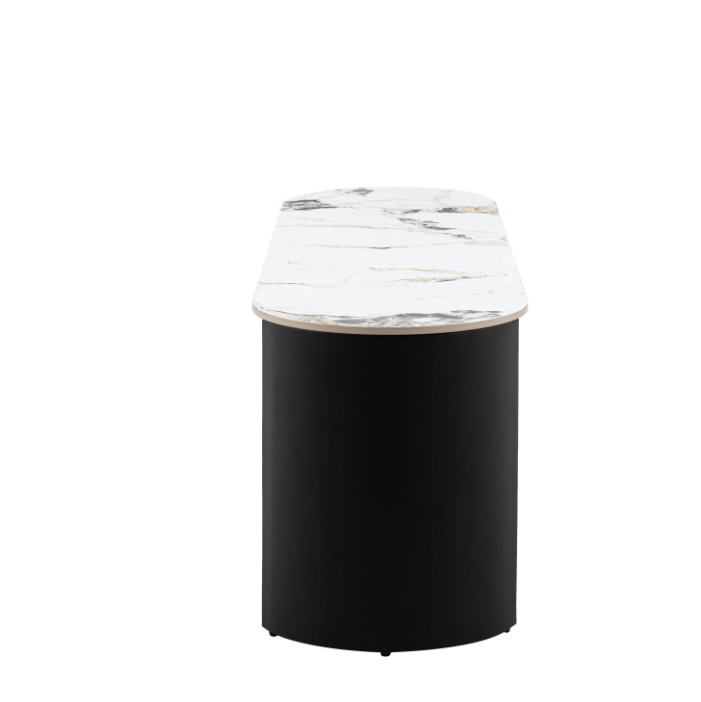 Marzio Media Unit – Black &amp; White Marble Effect