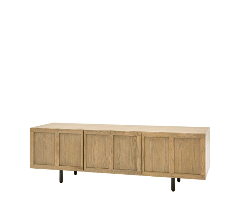 Panelled Media Unit – Smoked Oak Finish
