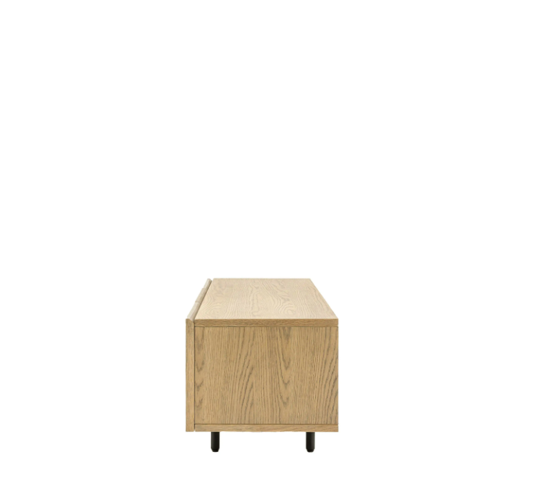 Panelled Media Unit – Smoked Oak Finish