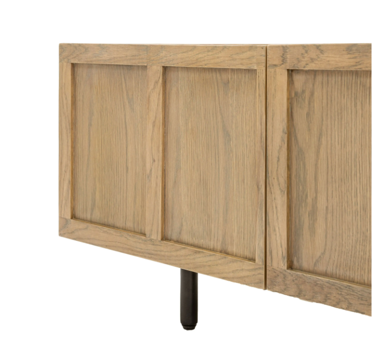 Panelled Media Unit – Smoked Oak Finish