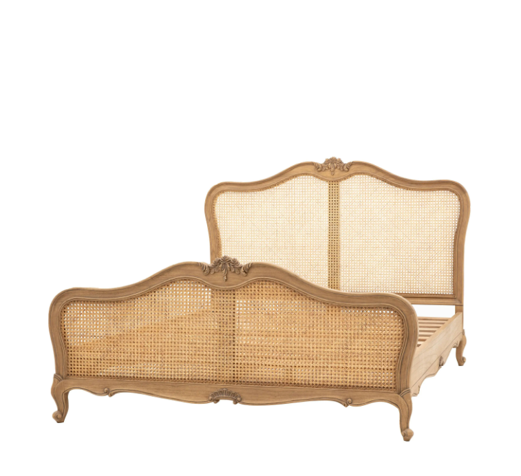 Chic King Cane Bed – Weathered Finish