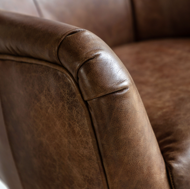 Bristol Swivel Chair – Brown Leather