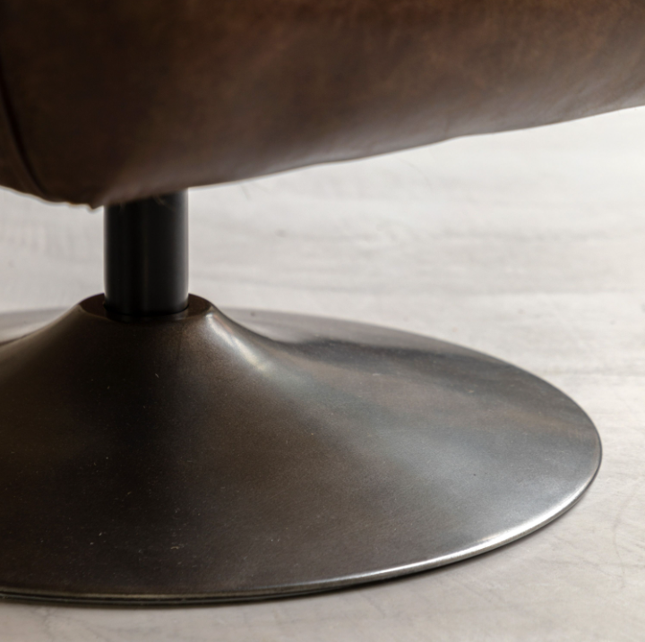 Bristol Swivel Chair – Brown Leather