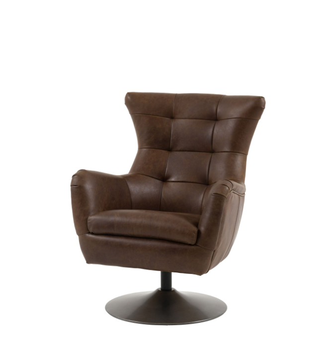 Bristol Swivel Chair – Brown Leather