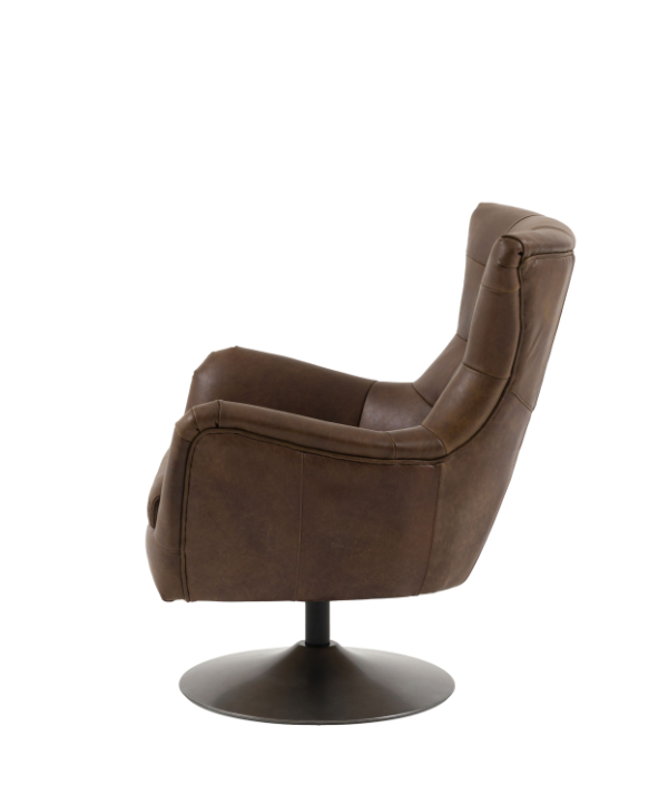 Bristol Swivel Chair – Brown Leather