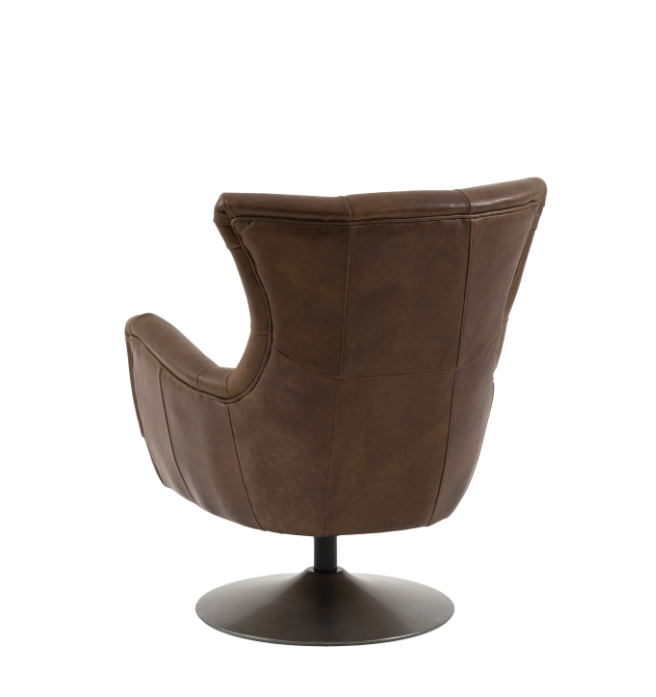 Bristol Swivel Chair – Brown Leather