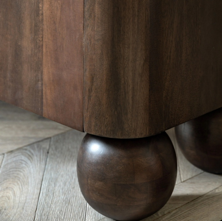 Sculpt 4 Door Sideboard – Dark Wood Mango Finish