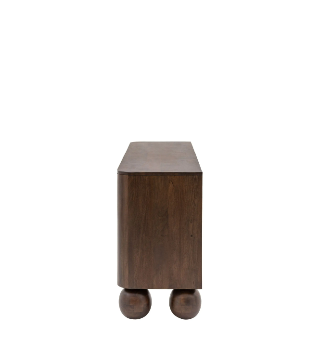 Sculpt 4 Door Sideboard – Dark Wood Mango Finish