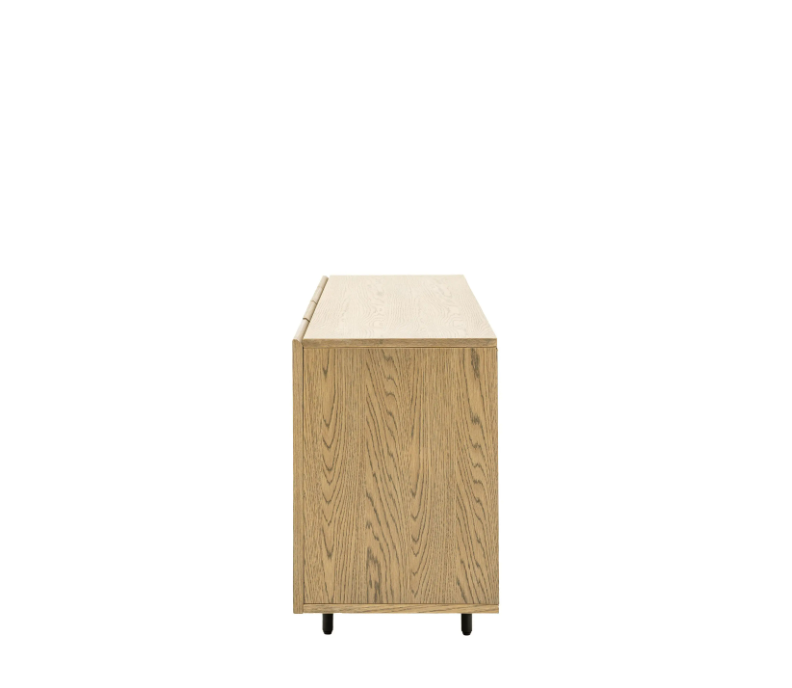 Panelled 4 Door Sideboard – Smoked Finish
