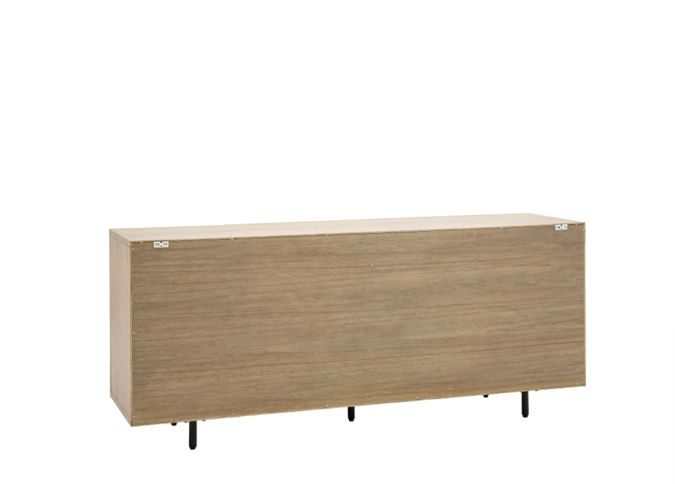 Panelled 4 Door Sideboard – Smoked Finish