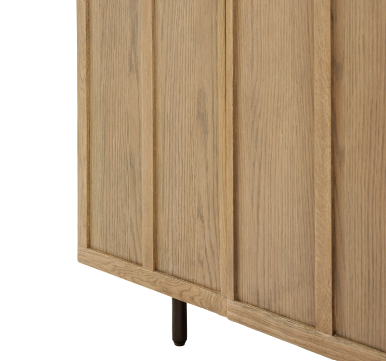 Panelled 4 Door Sideboard – Smoked Finish