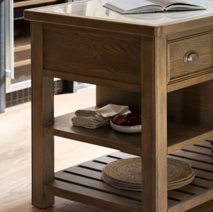 Hardwick Kitchen Island – Marble Top Storage Unit