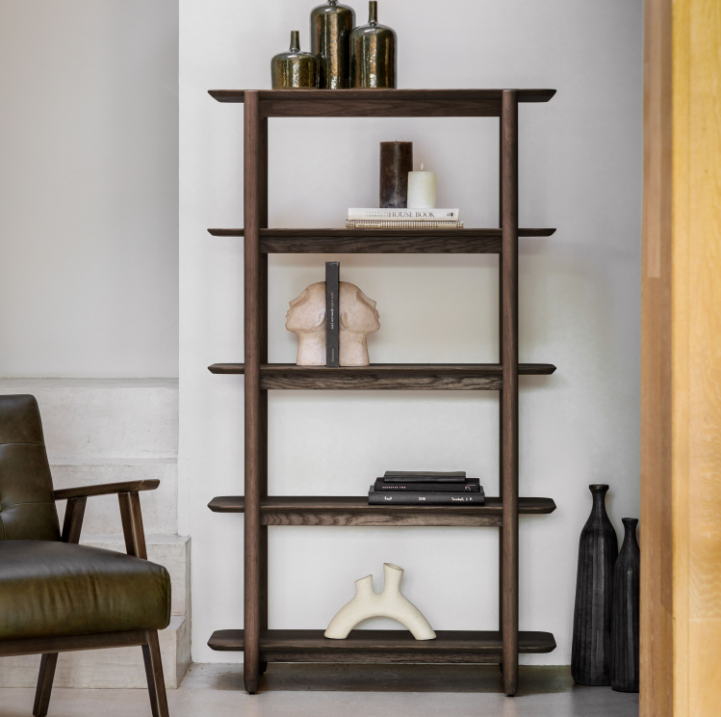 Hatfield Open Display – Tall Smoked Oak Finish