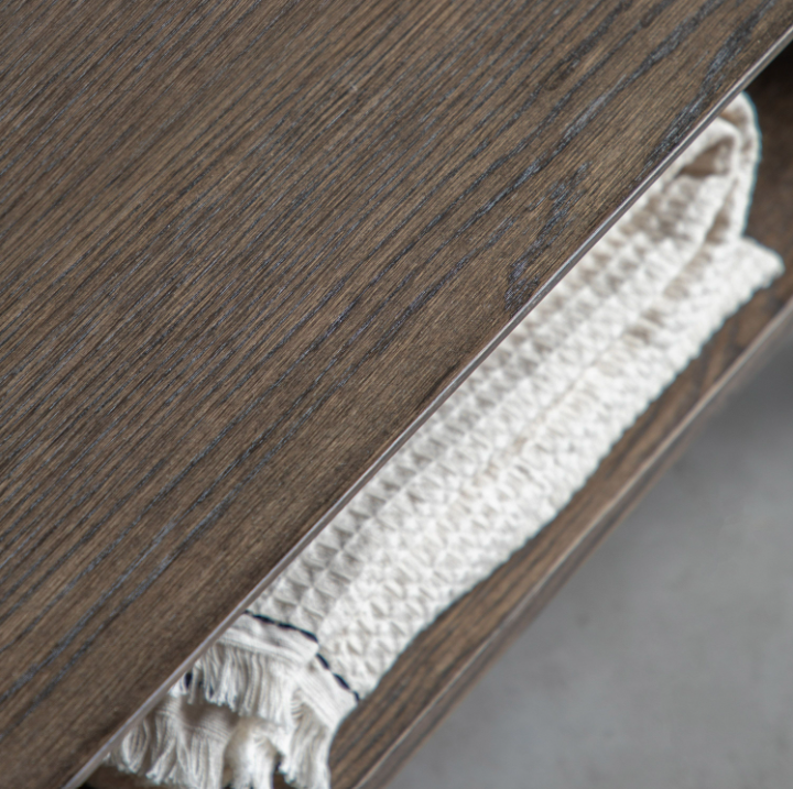 Hatfield Open Display – Tall Smoked Oak Finish