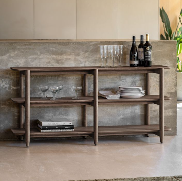 Hatfield Wide Open Display – Smoked Oak Finish