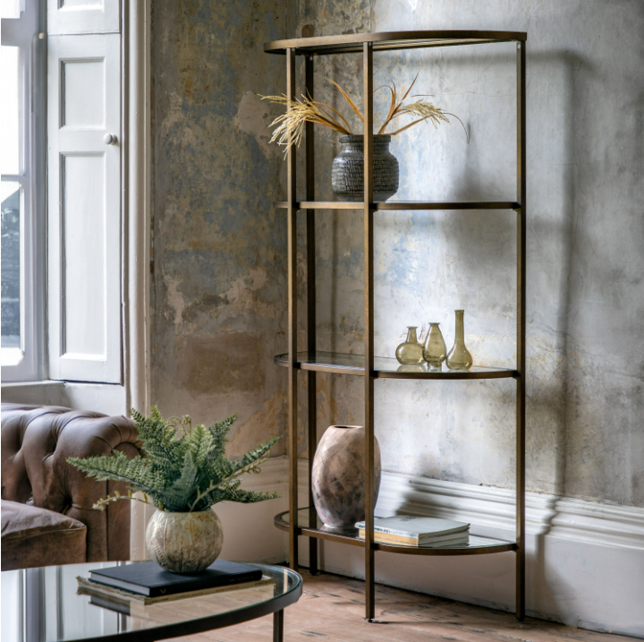 Hudson Luxury Display Unit – Bronze & Glass Shelving