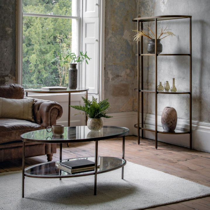 Hudson Luxury Display Unit – Bronze & Glass Shelving