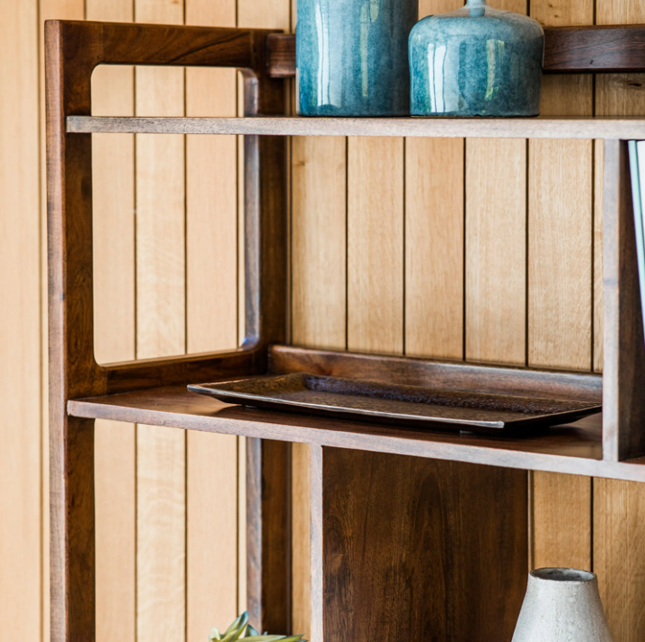 Barcelona Luxury Display Unit – Dark Wood & Marble Cabinet