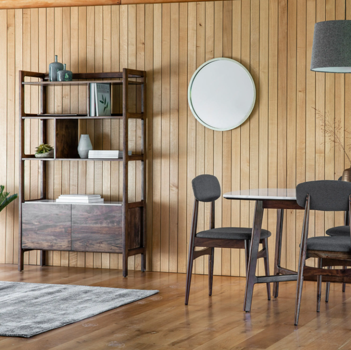 Barcelona Luxury Display Unit – Dark Wood & Marble Cabinet