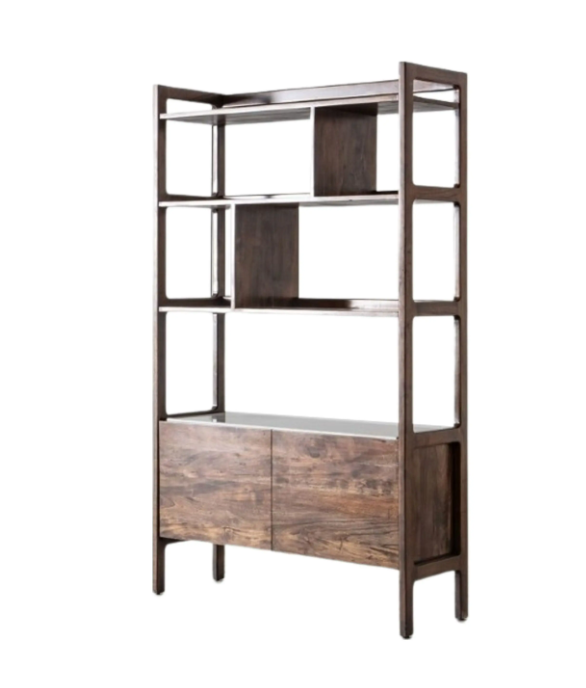 Barcelona Luxury Display Unit – Dark Wood & Marble Cabinet