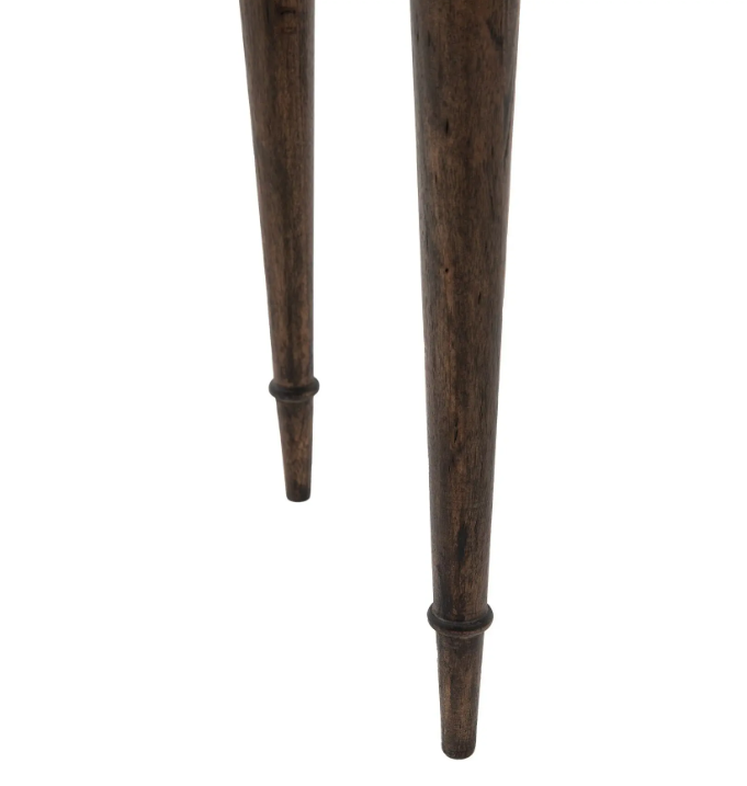 Madison Demi Lune Console Table – Dark Wood Marquetry Design