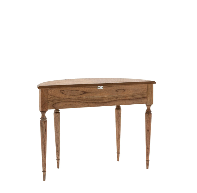 Highgrove Demi Lune Console Table – Natural Wood Marquetry Design