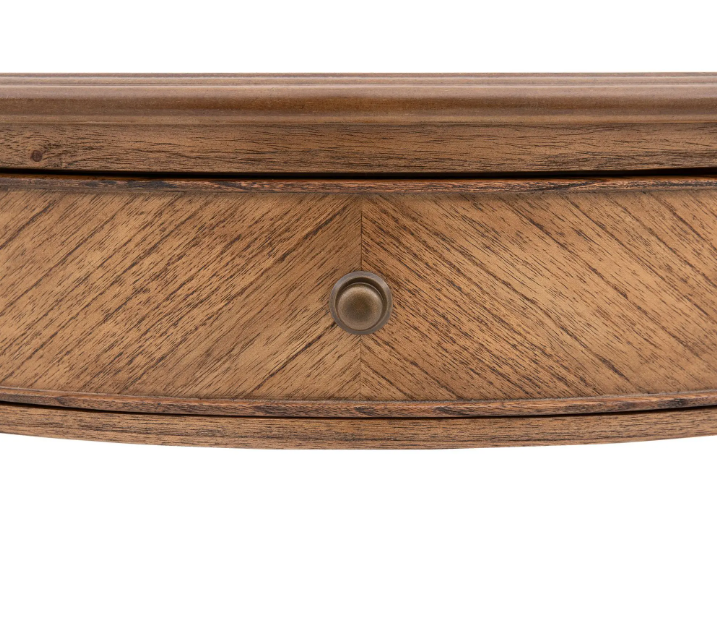 Highgrove Demi Lune Console Table – Natural Wood Marquetry Design