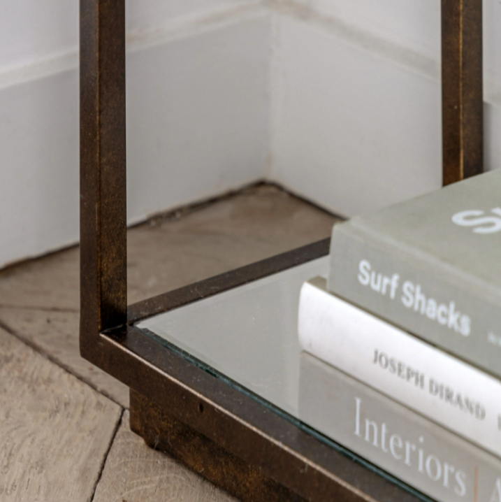 Avento Luxury Console Table – Bronze Metal & Glass