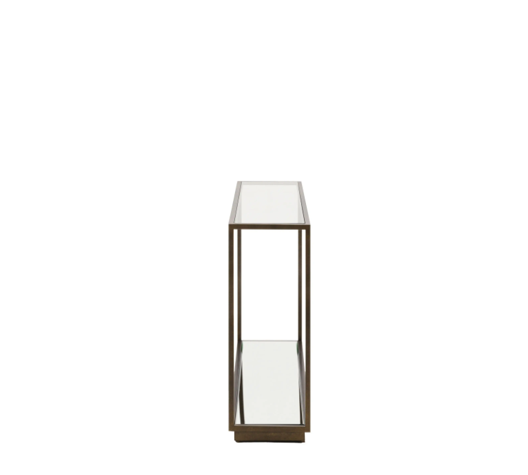 Avento Luxury Console Table – Bronze Metal & Glass