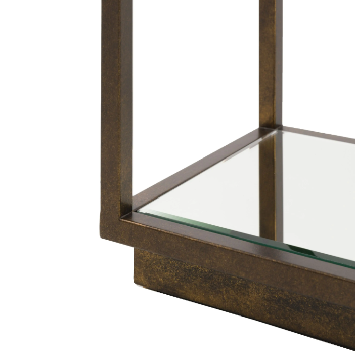 Avento Luxury Console Table – Bronze Metal & Glass