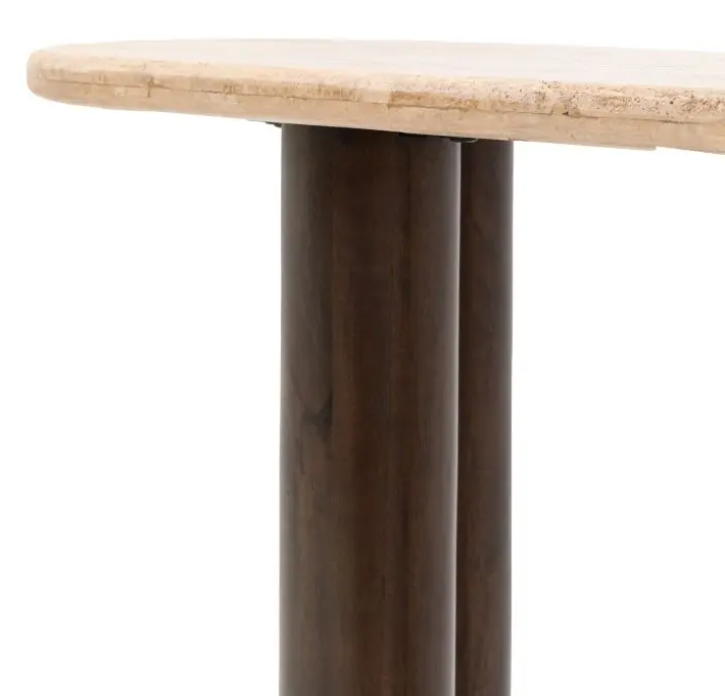 Trevi Console Table – Mango Wood & Travertine Stone Luxury