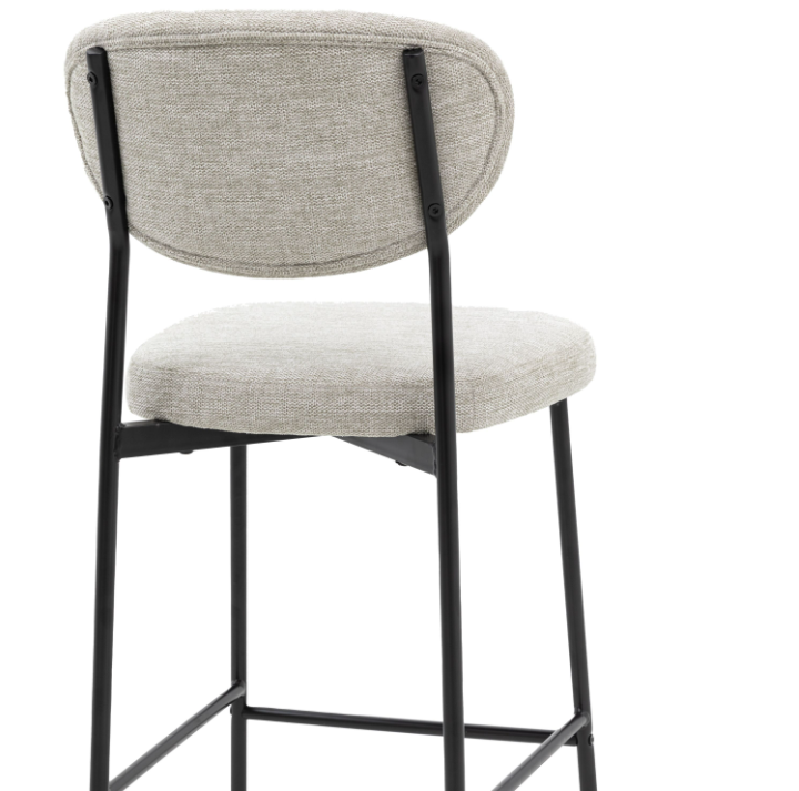 Oppo Bar Stool Set of 2 – Natural Upholstered Counter Stools