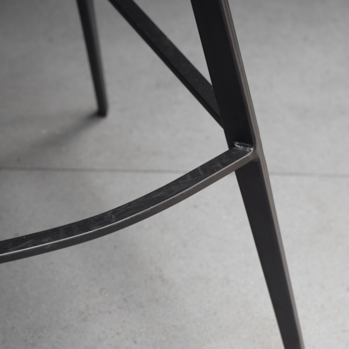Palmer Grey Faux Leather Bar Stool Set of 2 | Contemporary Kitchen Counter Stools
