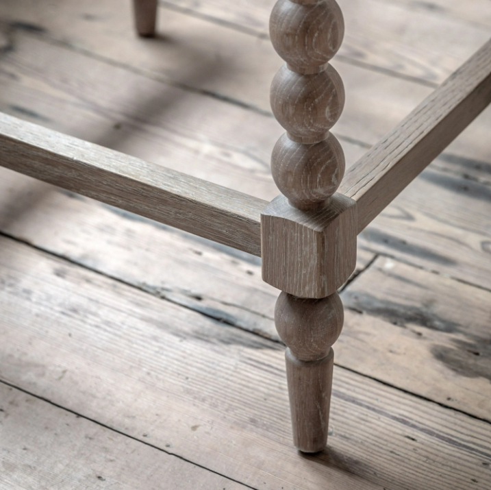 Artisan Oak Bar Stool | Handcrafted Bobbin Detail Counter Stool in Natural Oak