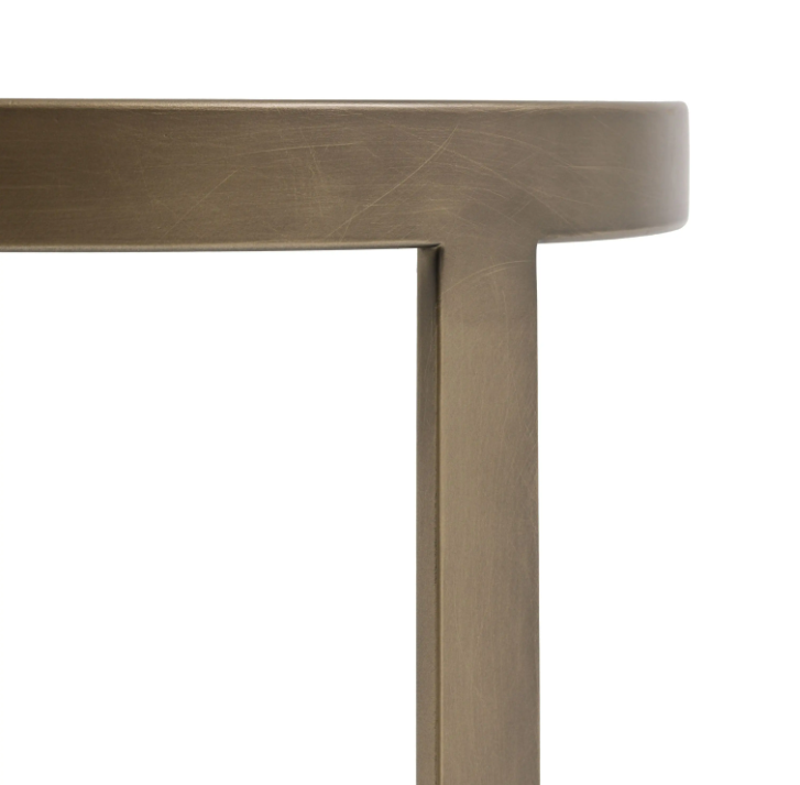 Monti Bronze Glass Side Table | Elegant Metal Frame Accent Table with Toughened Glass Top
