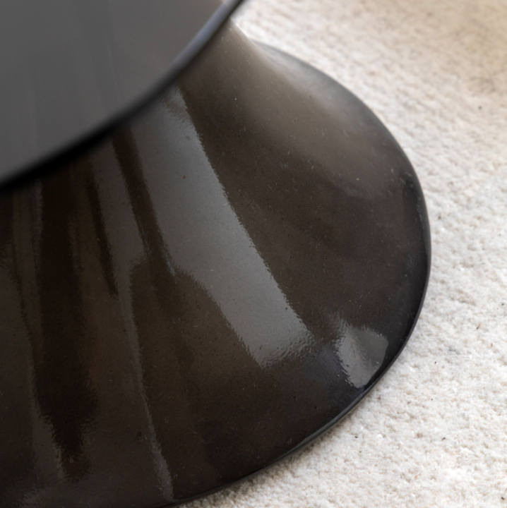 Anzio Small Side Table | Italian-Inspired Concrete & Tinted Glass Accent Table