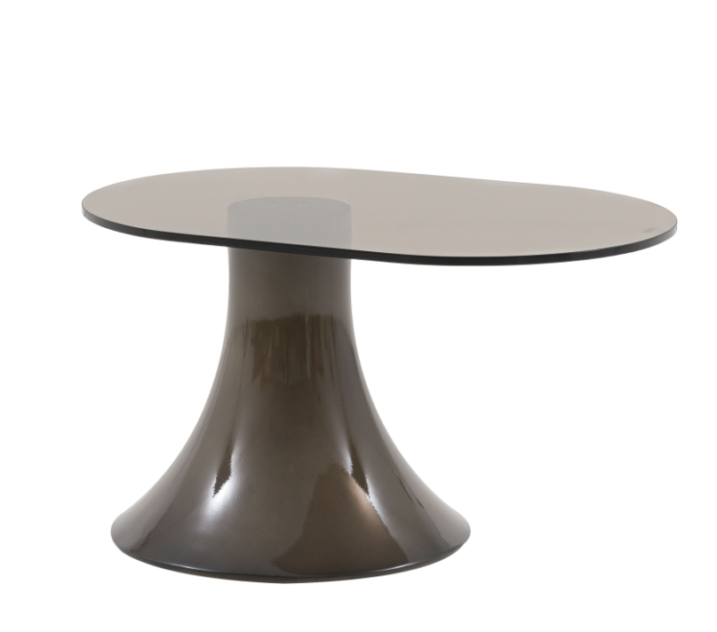 Anzio Small Side Table | Italian-Inspired Concrete & Tinted Glass Accent Table