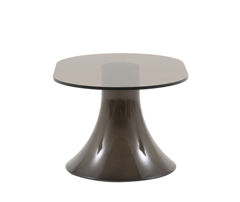 Anzio Small Side Table | Italian-Inspired Concrete & Tinted Glass Accent Table