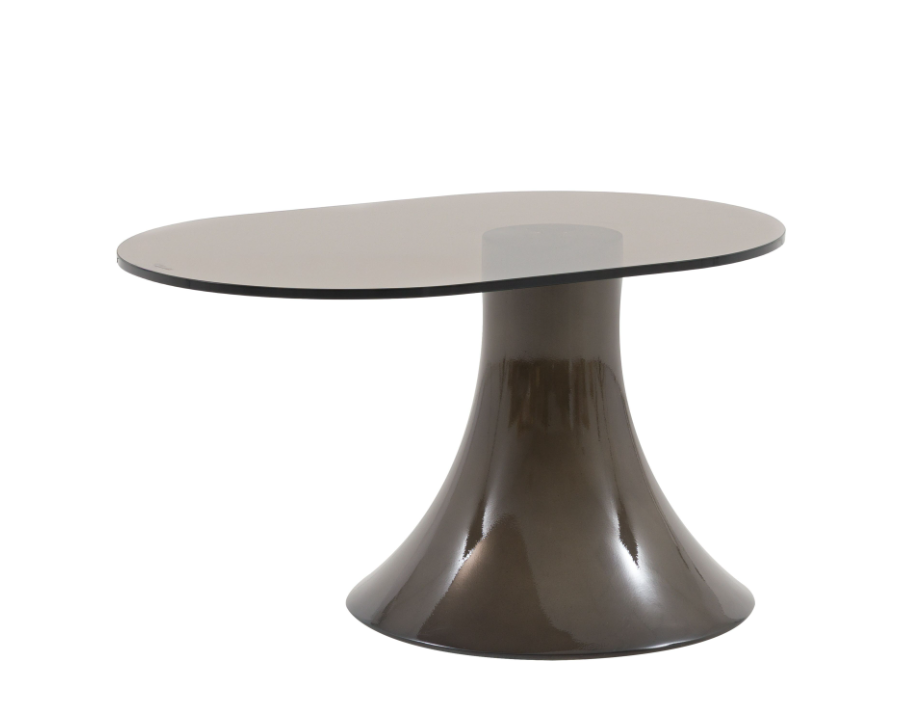 Anzio Small Side Table | Italian-Inspired Concrete & Tinted Glass Accent Table
