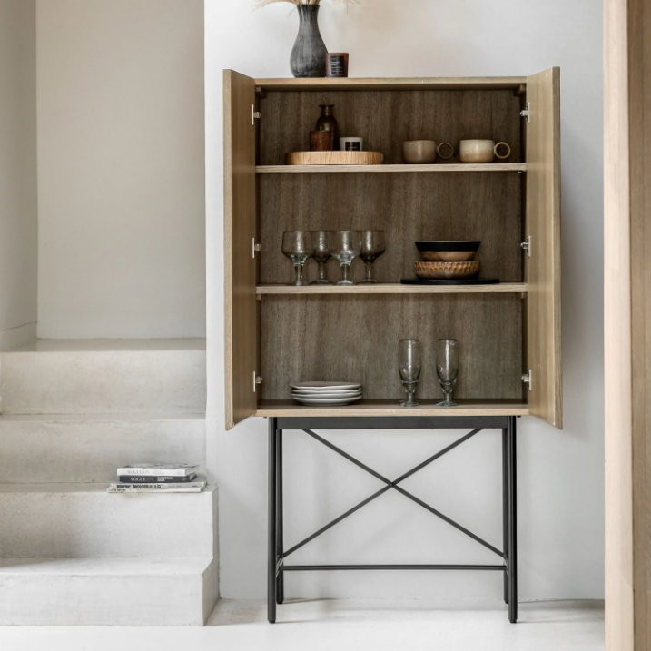 Panelled 2 Door Cocktail Cabinet