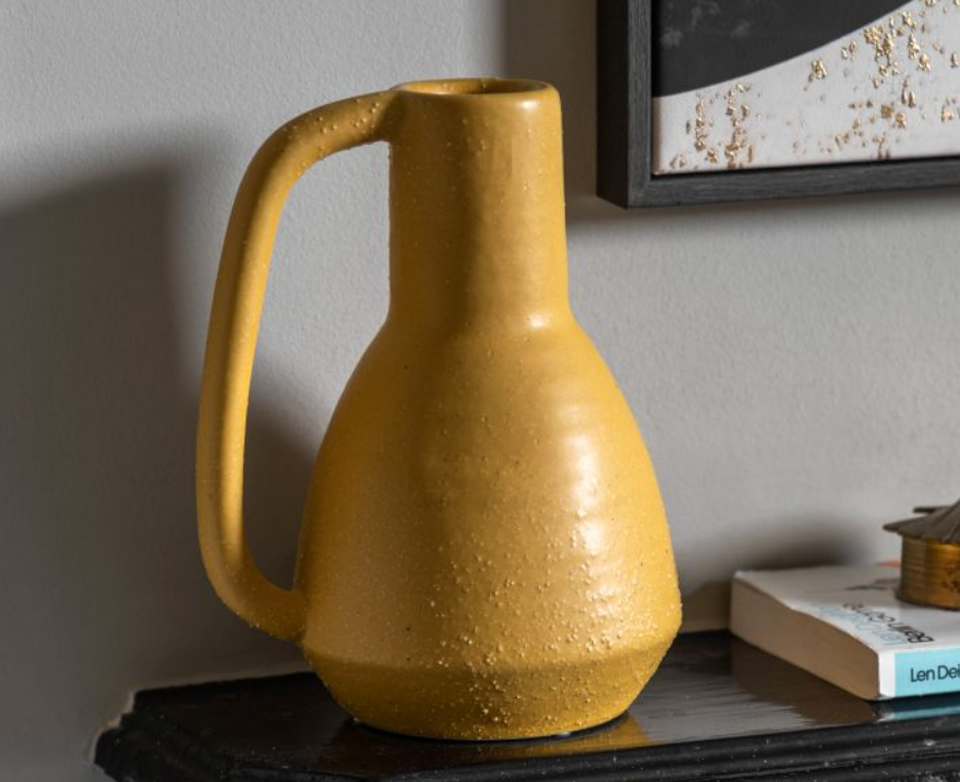 Ojal Ceramic Vase – Small – Mustard