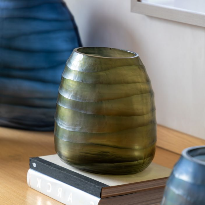 Sintra Handblown Carved Glass Vase – Small