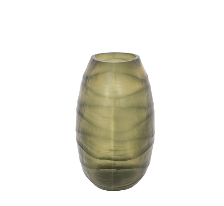 Sintra Handblown Carved Glass Vase – Large