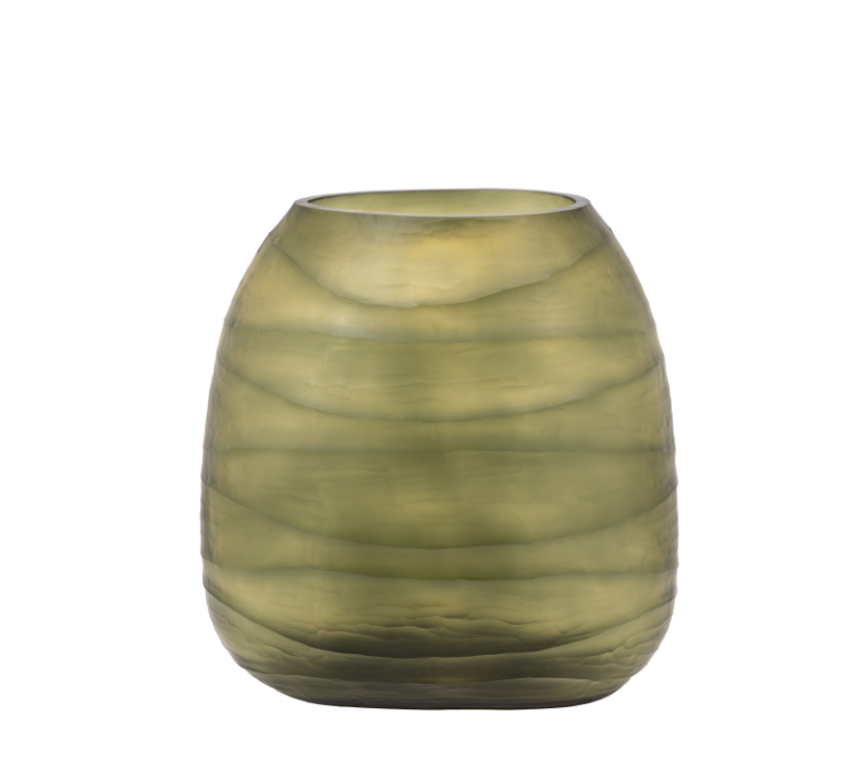 Sintra Handblown Carved Glass Vase – Large