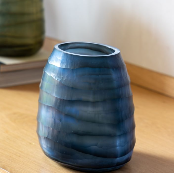 Sintra Handblown Carved Glass Vase – Small