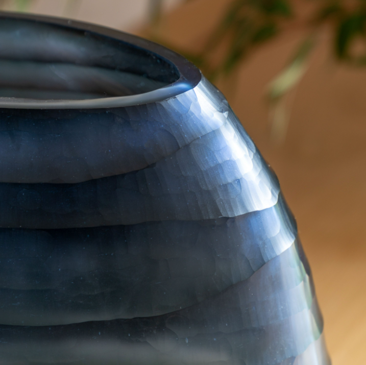 Sintra Handblown Carved Glass Vase – Large