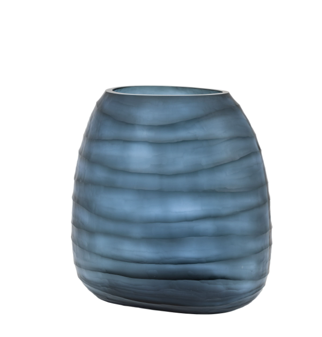 Sintra Handblown Carved Glass Vase – Large