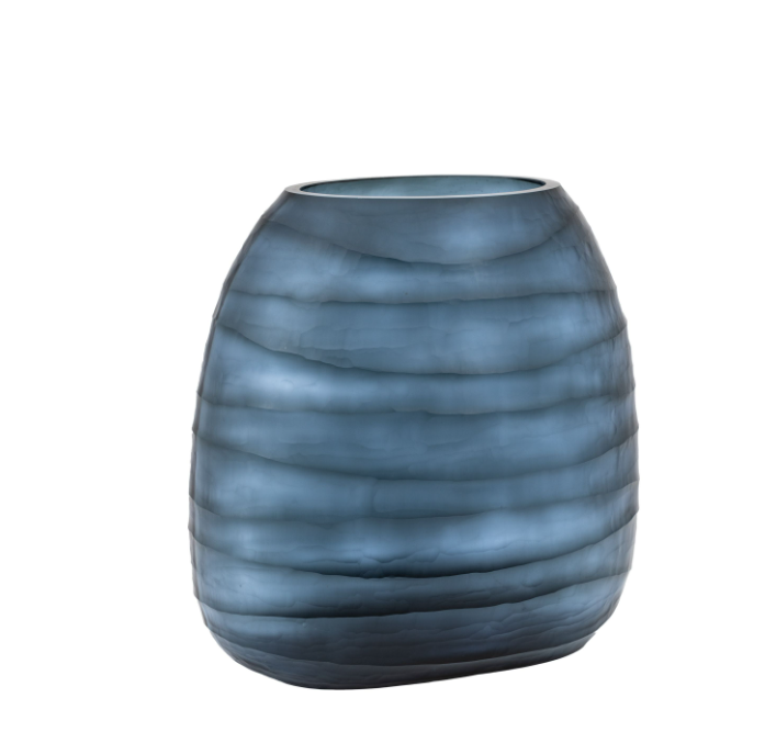 Sintra Handblown Carved Glass Vase – Large