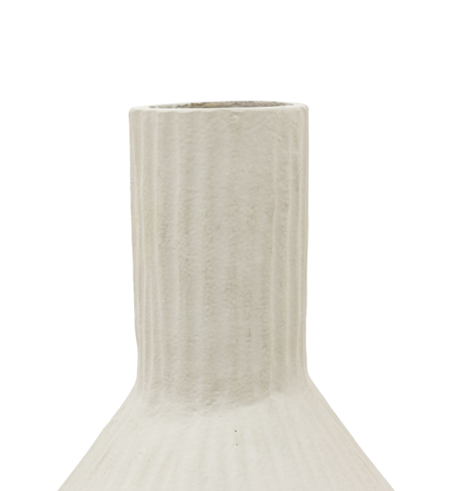 Zahara Ribbed Cast Metal Vase