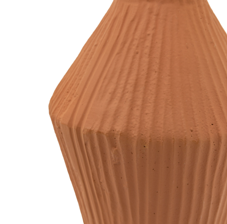 Zahara Ribbed Cast Metal Vase